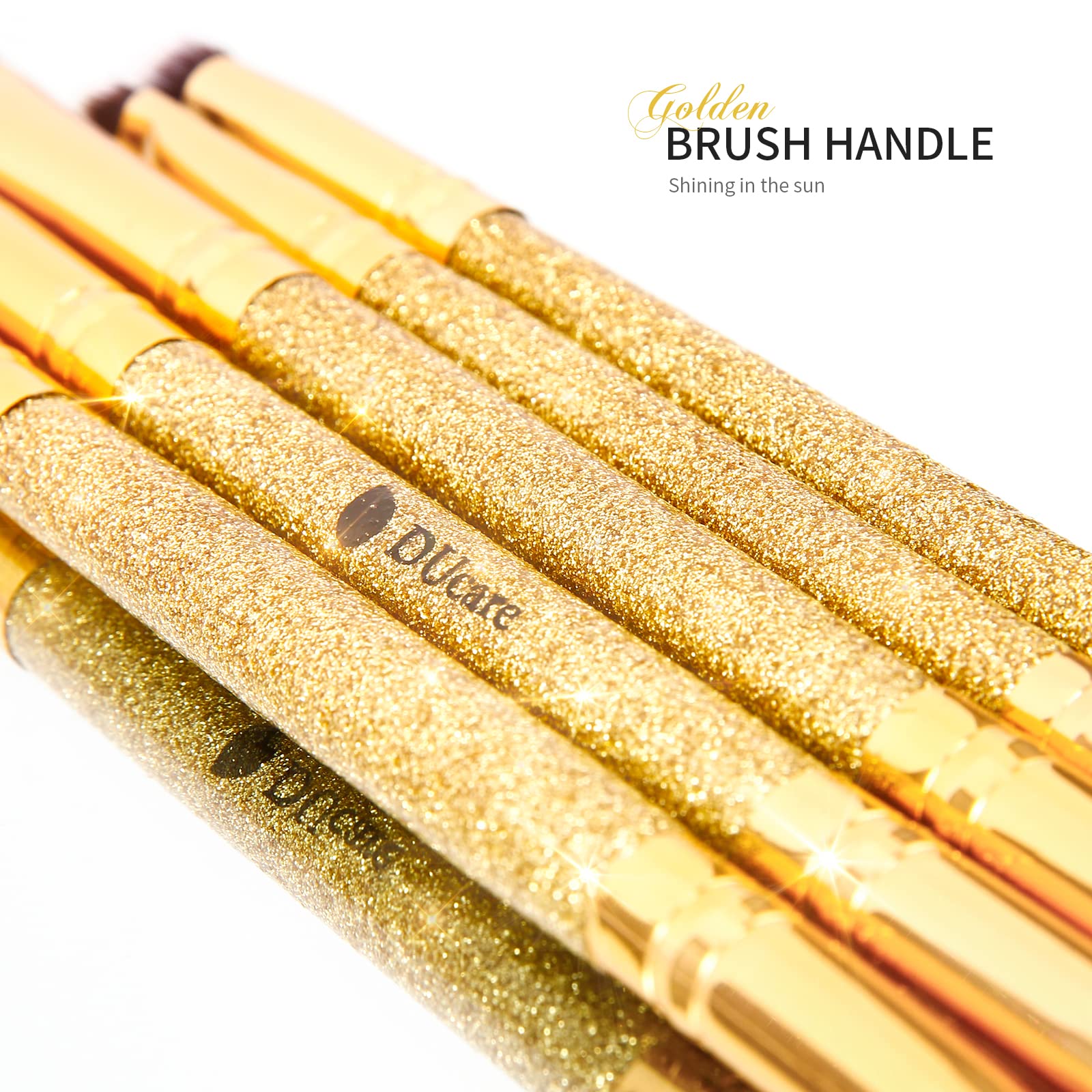 DUcare gold glitter handle with rose gold tube for stylish tools.