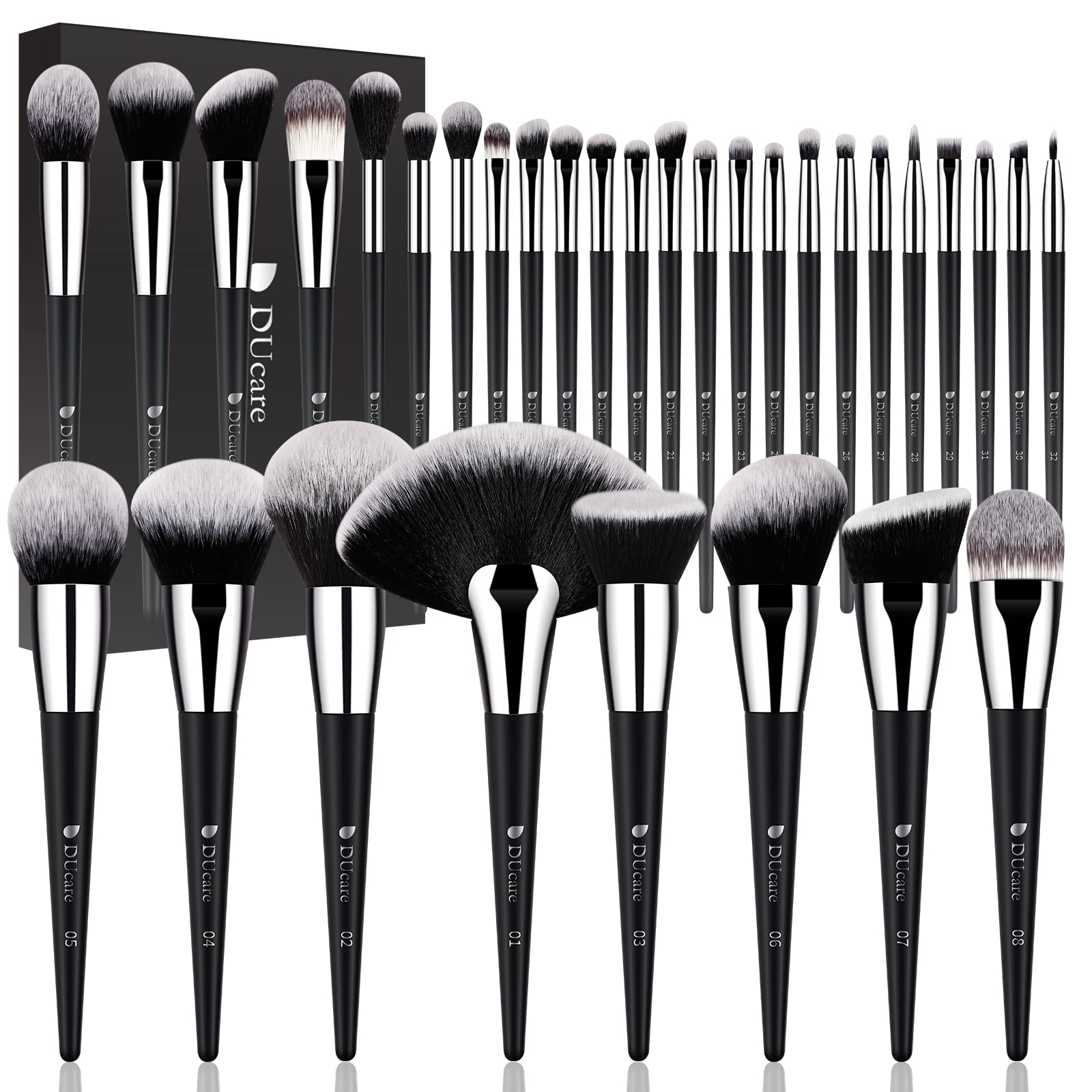 DUcare makeup brush set 32pc face brushes—the perfect base for even foundation and contour.