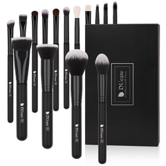 DUcare makeup brushes 15pc set with black packaging offers premium gifting appeal for beauty lovers.