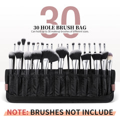 DUcare makeup brushes organizer stand-up bag demonstrates vertical design for tidy storage on the go