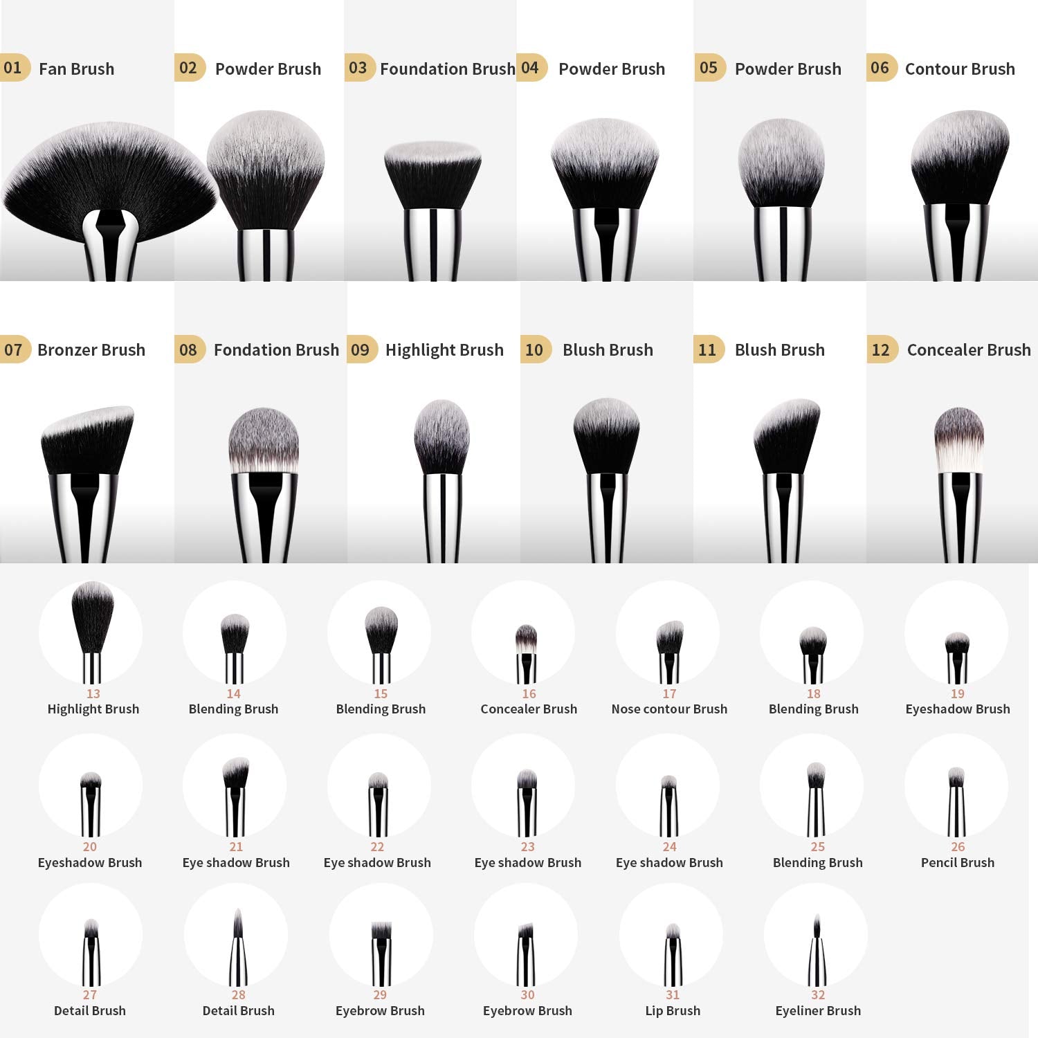 DUcare powder brush for setting powder and soft finish.