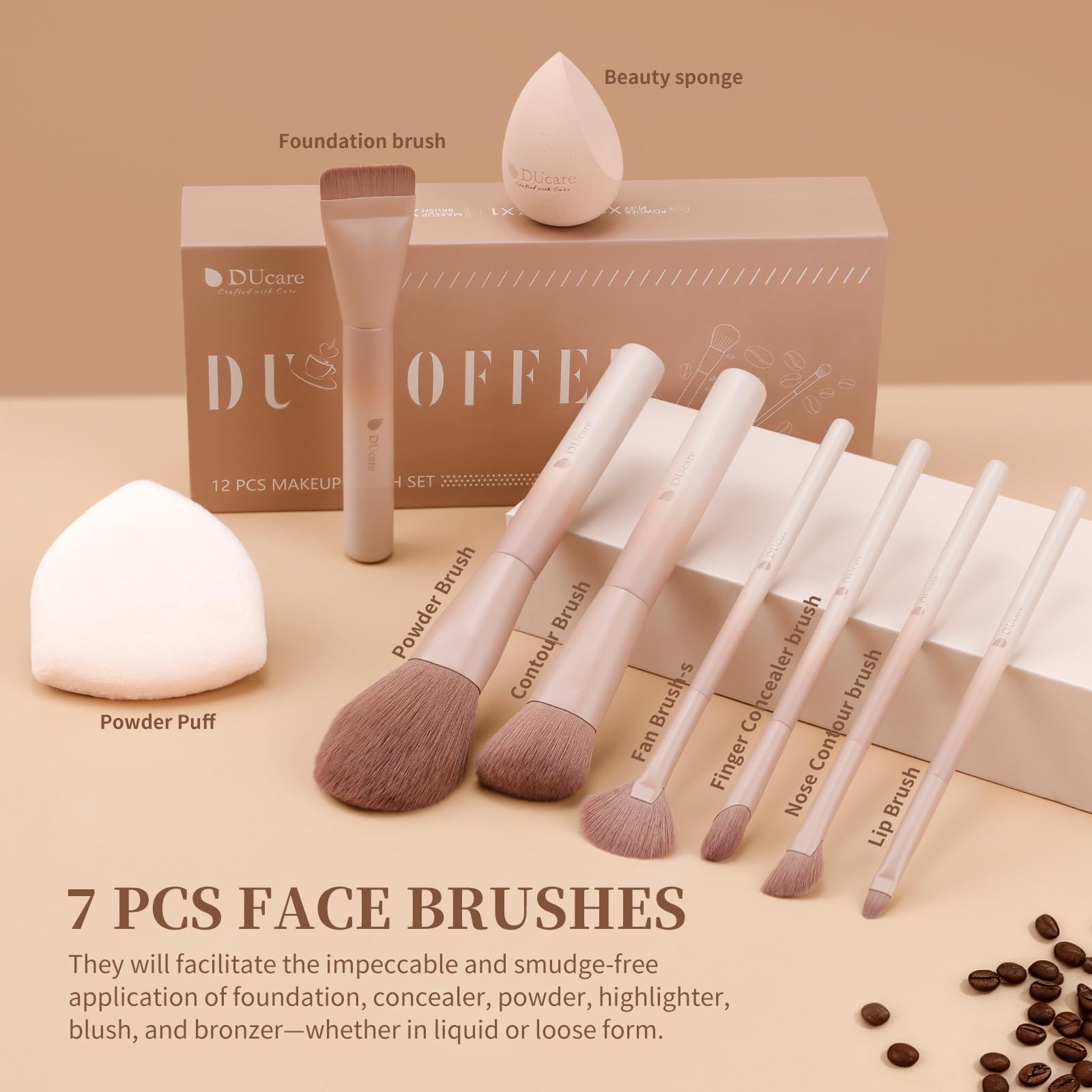 DUcare eyeshadow brush set helps layer and blend for defined looks.