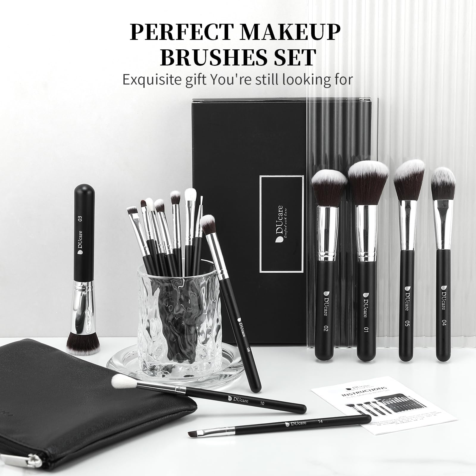 DUcare soft bristles close-up highlighting silky fibers for gentle makeup application