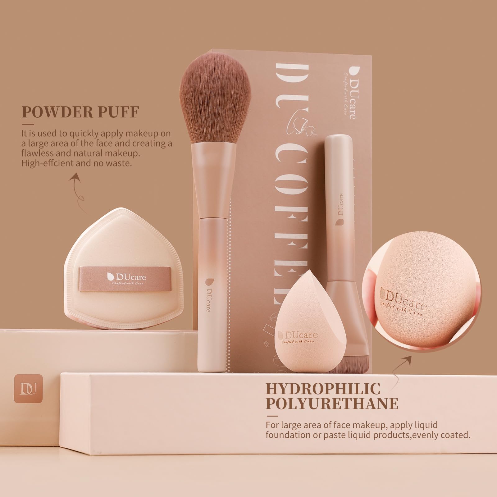 DUcare cruelty-free brushes offer professional-grade performance with gentle bristles.