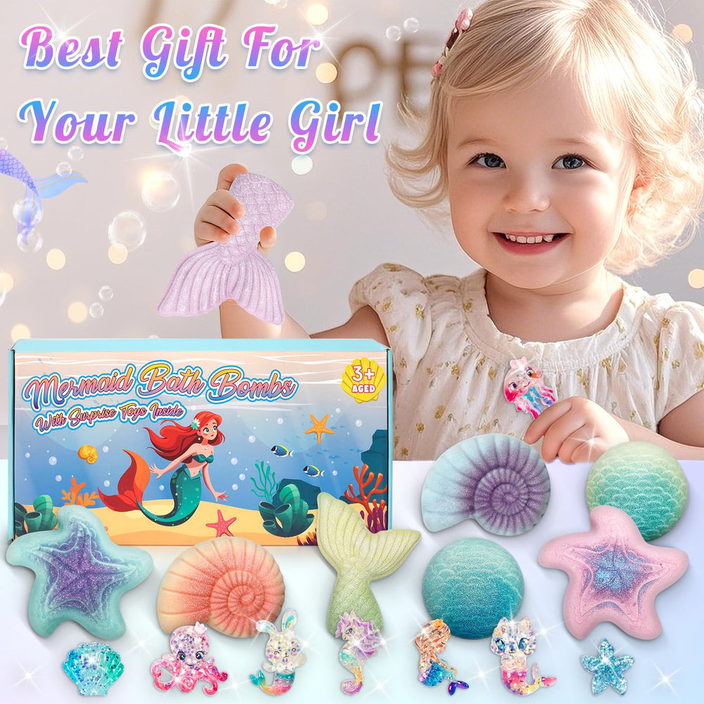 Duchong mermaid toys inside bath bombs encourage imaginative unboxing