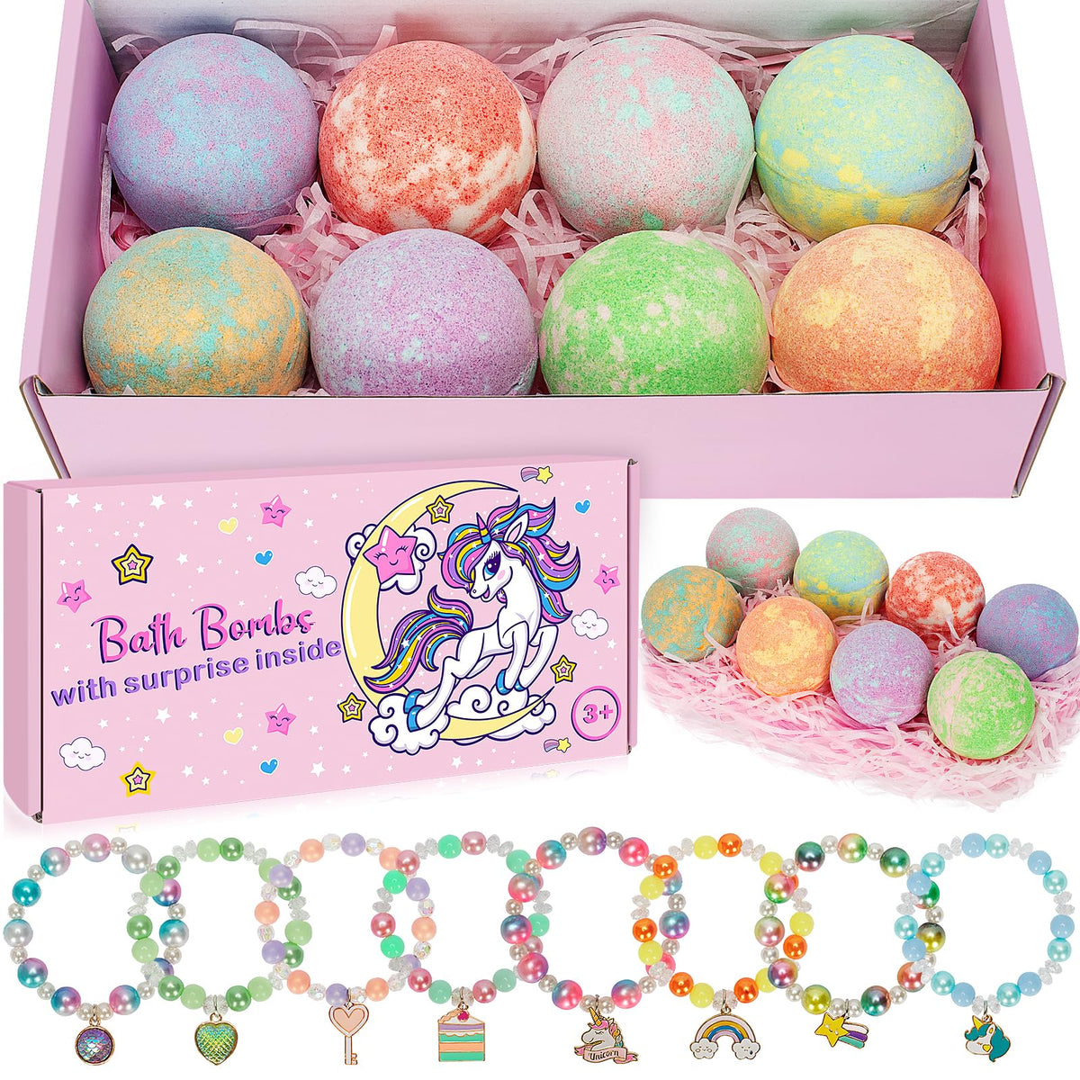Duchong unicorn bath bombs packaging shows cute gift-ready design.