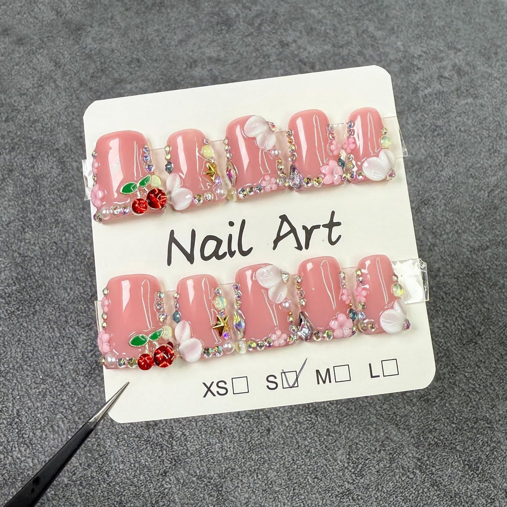 Duck handmade nails pearl accent adds subtle luxury for everyday elegance