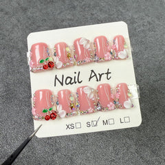 Duck handmade nails pearl accent adds subtle luxury for everyday elegance