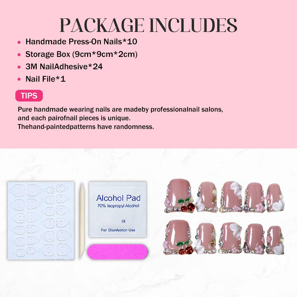 Duck Press on Nails thickened acrylic for durable manicure.