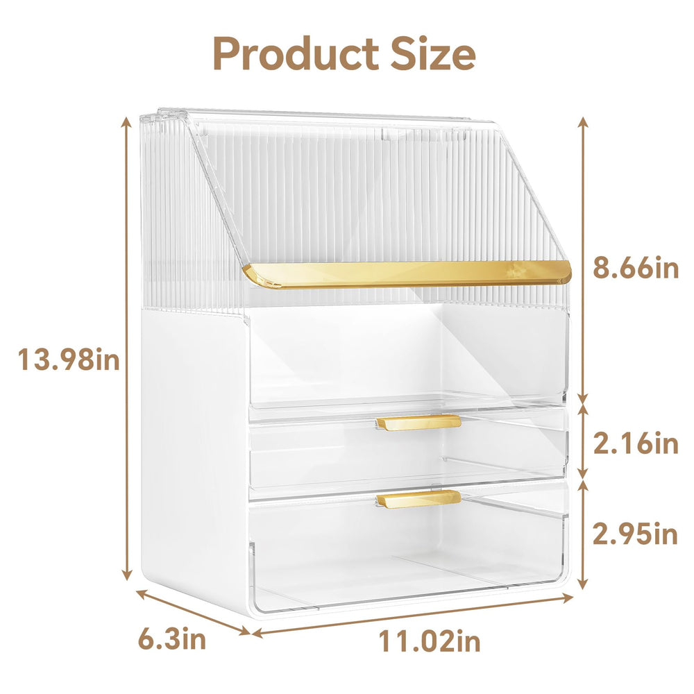 Ducoak vanity storage with clear walls lets you see products at a glance.