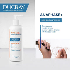 Ducray Anaphase+ Shampoo massaged onto scalp for refreshed hair vitality