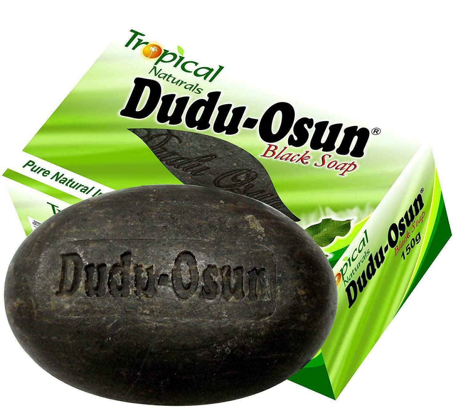 Dudu-Osun black soap 5-pack label close-up highlights natural ingredients