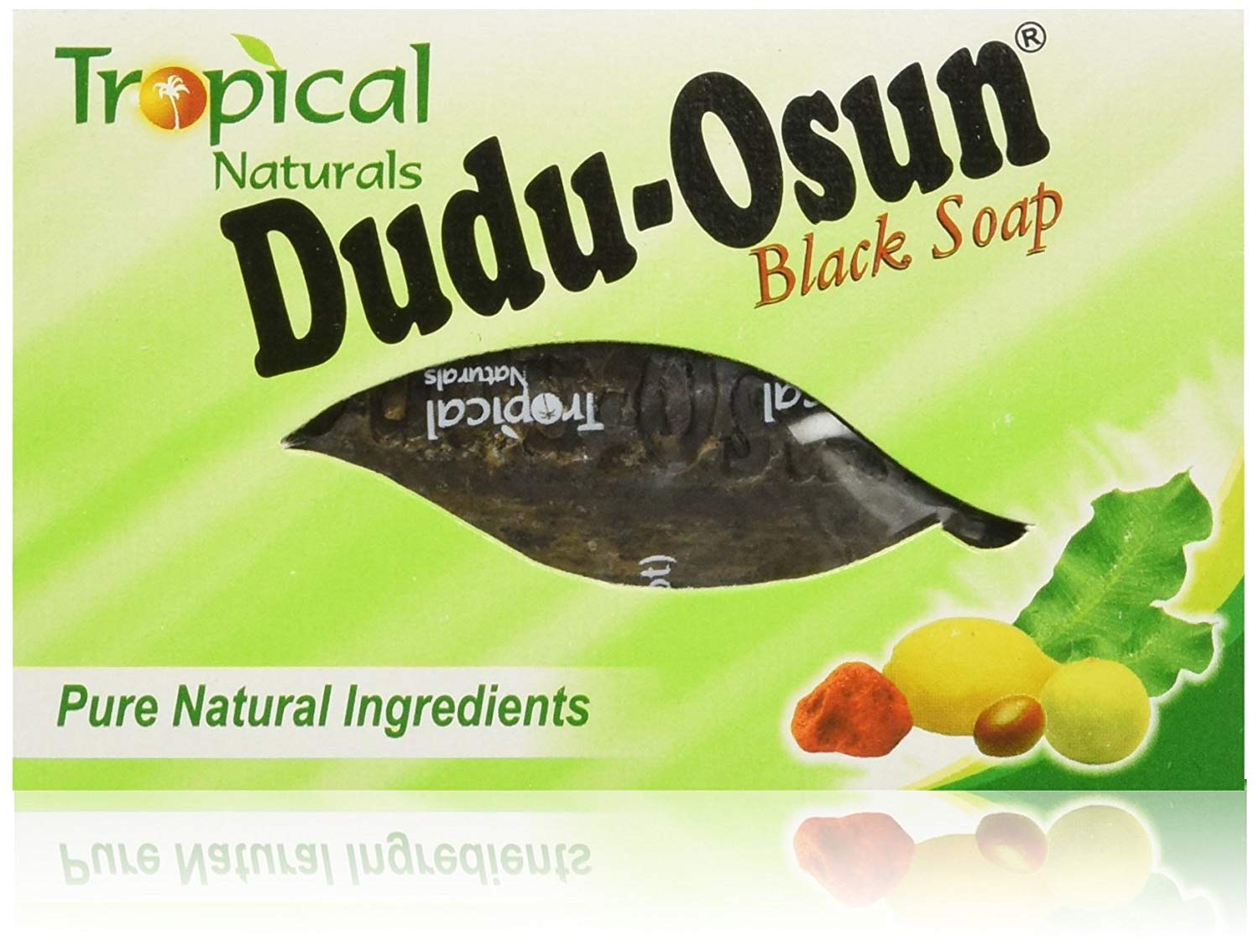 Dudu-Osun black soap bar cross-section reveals a creamy lather-ready texture