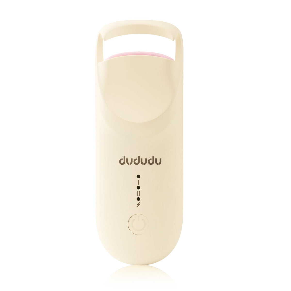 DUDUDU heated eyelash curler top view showing precise lift capability