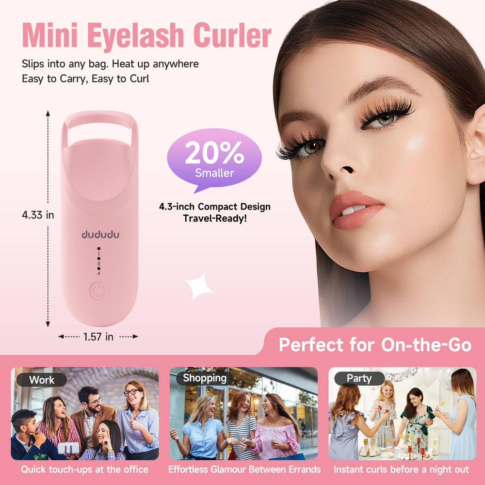 DUDUDU Heated Lash Curler temperature indicator shows heat level during use