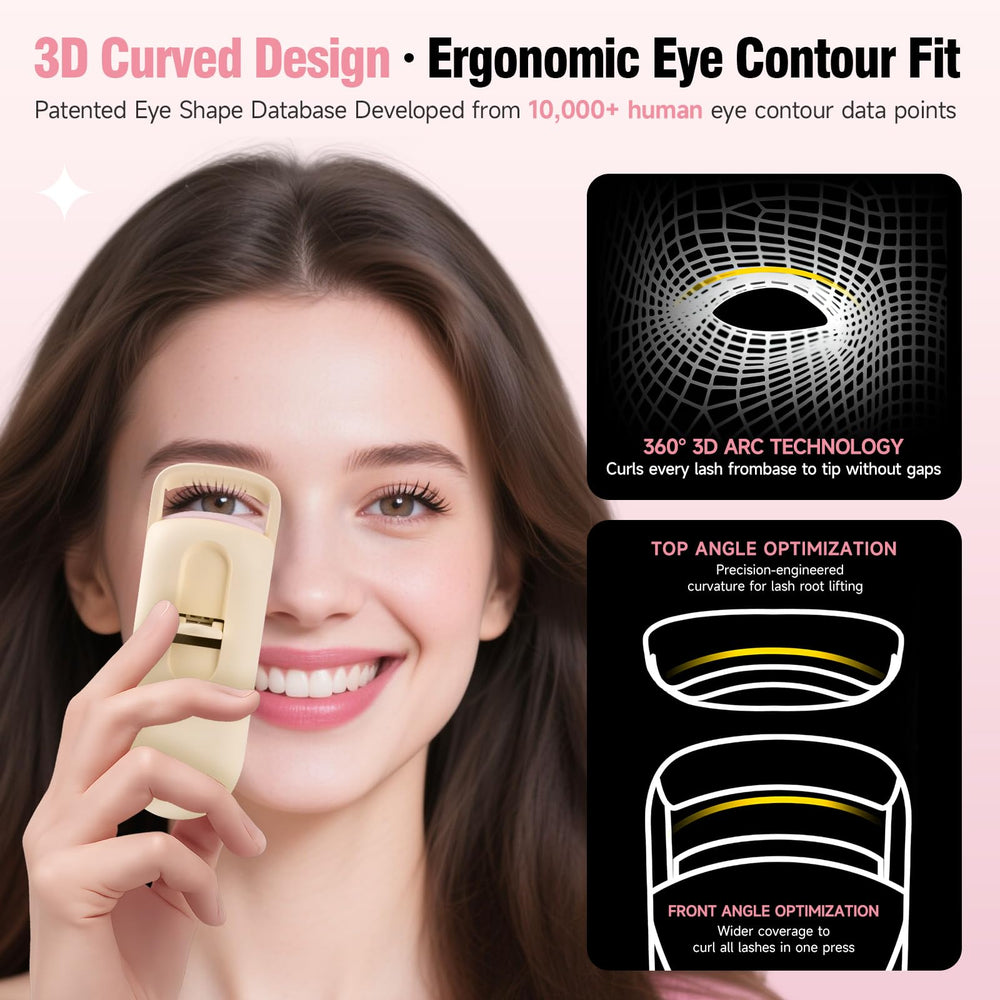 DUDUDU compact mini heated lash curler ready for travel