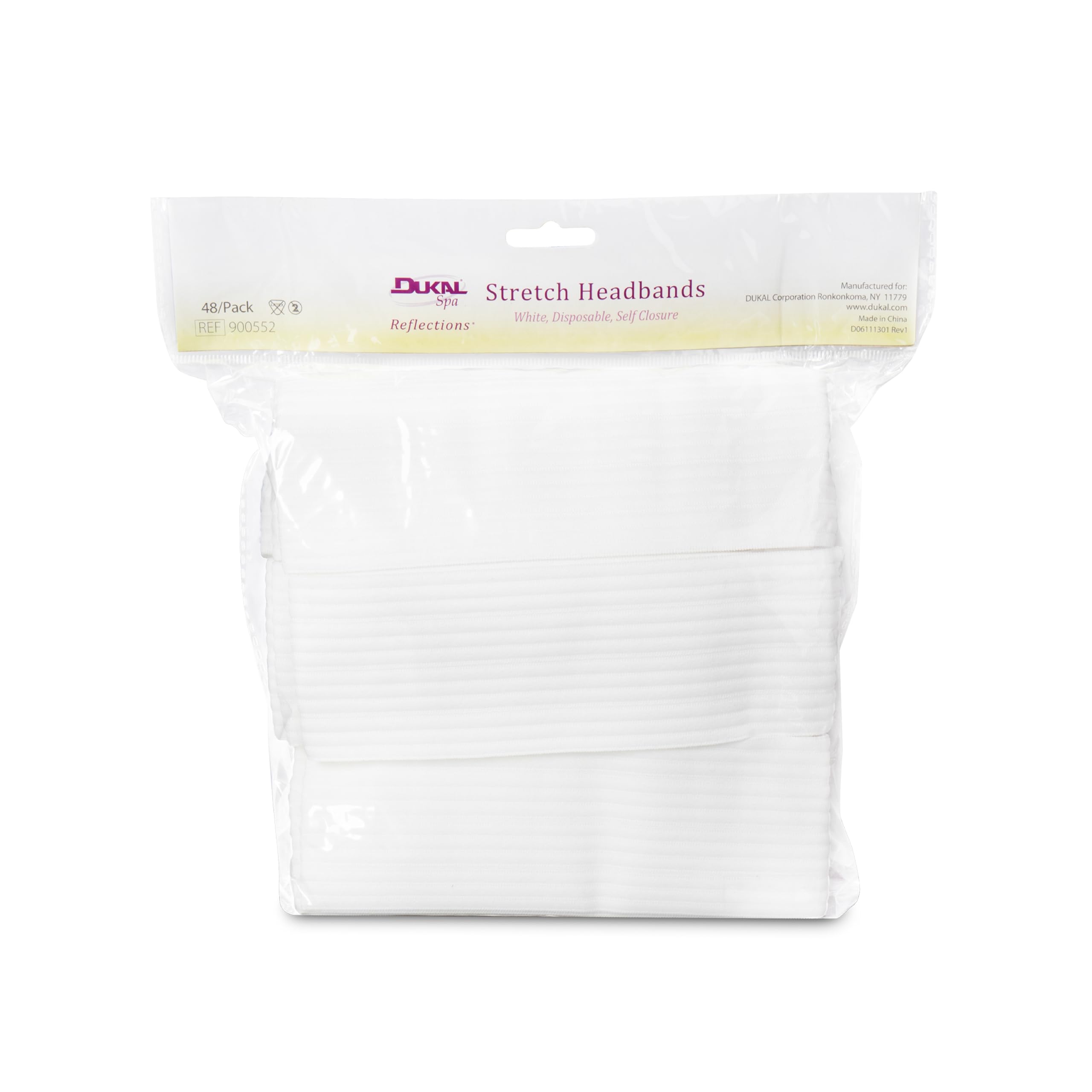 Dukal Reflections stretch headband with closure, comfortable for makeup and spa prep