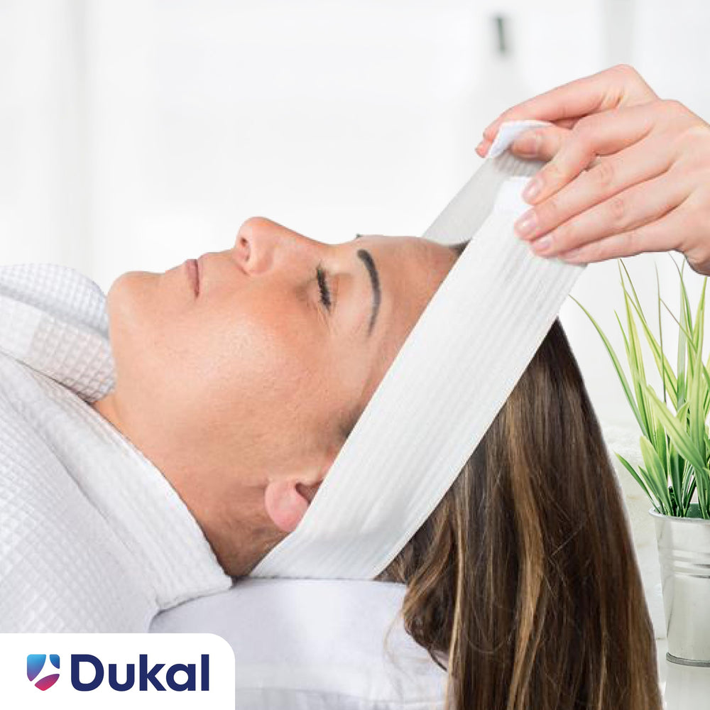 Dukal Reflections stretch headband fabric closeup highlighting soft material