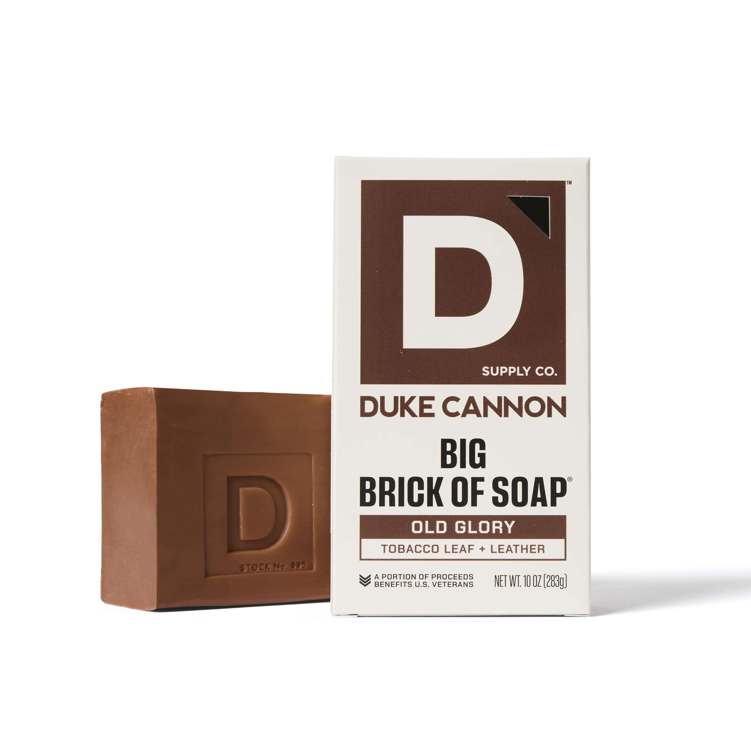 Duke Cannon 10-ounce Big Soap Brick focuses on extra-large, lasting value.
