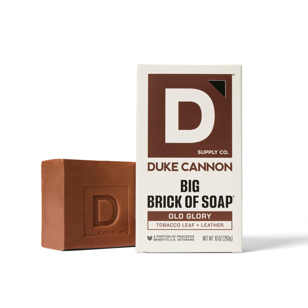 Duke Cannon 10-ounce Big Soap Brick focuses on extra-large, lasting value.