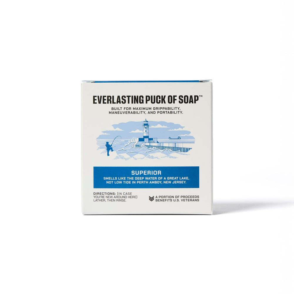 Duke Cannon triple-milled puck delivers rich lather to refresh skin.