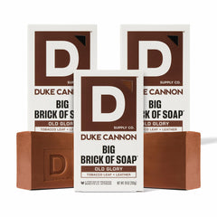 Duke Cannon Big Brick Leaf Leather bar showcases rugged scent for daily grooming.