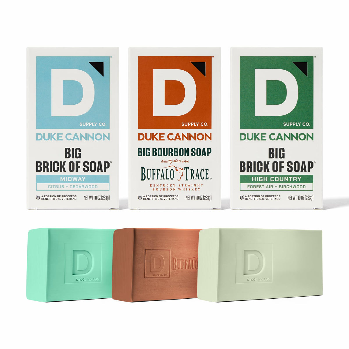Duke Cannon Big Brick Midway soap bar with citrus and cedarwood for a refreshing, long-lasting cleanse.