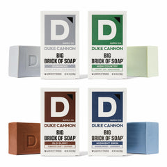 Duke Cannon Big Brick Soap Campfire image highlights warm, smoky scent for rugged morning routines.