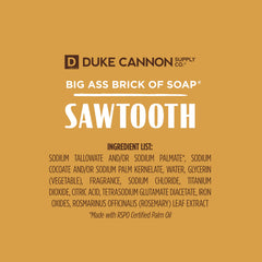 Duke Cannon Big Brick of Soap Cedarwood pack emphasizes masculine aroma and long-lasting lather during routine.