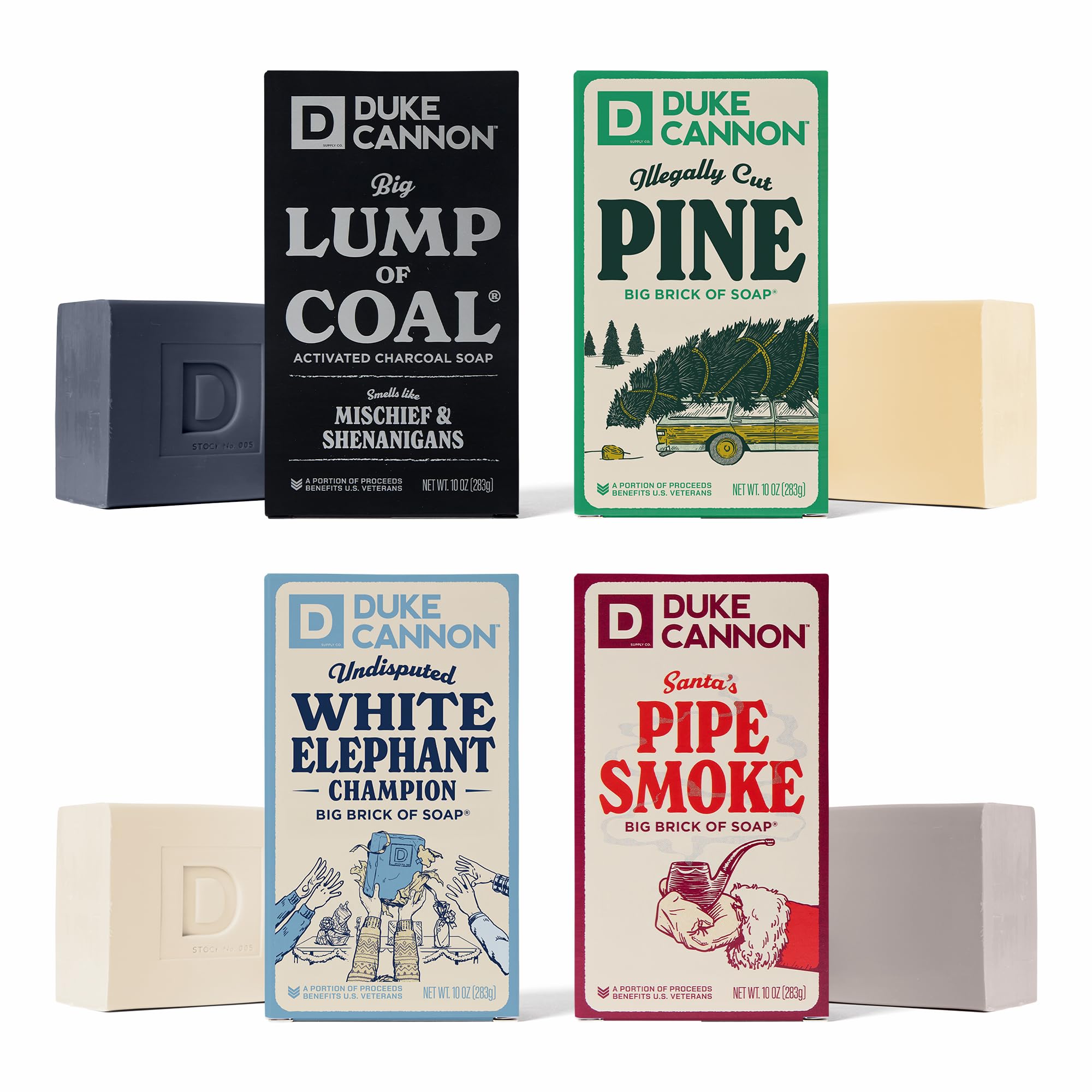 Duke Cannon Santa Pipe Smoke soap bar with tobacco-amber scent for rugged daily cleansing.