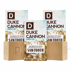 Duke Cannon Big Brick of Soap Sawtooth pack showcases rugged packaging for daily grooming and travel.