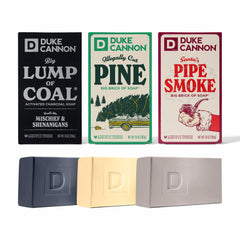 Duke Cannon Big Lump of Coal soap bar with bergamot and black pepper for a bold holiday cleanse.