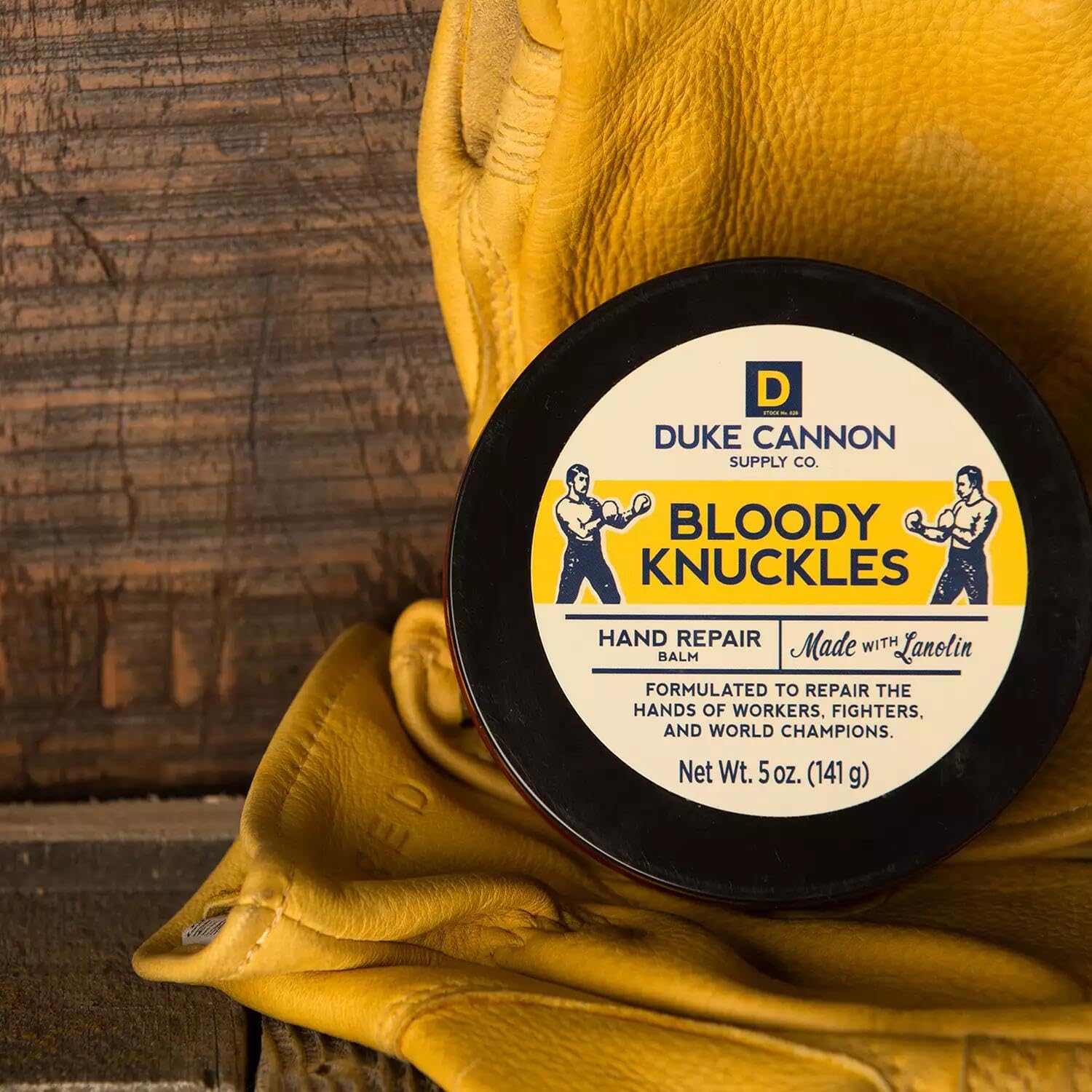 Close up of Duke Cannon Bloody Knuckles balm texture