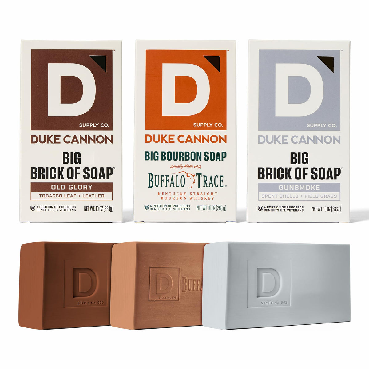 Duke Cannon Bourbon soap 10oz bar with rich lather for daily cleansing and bold scent.