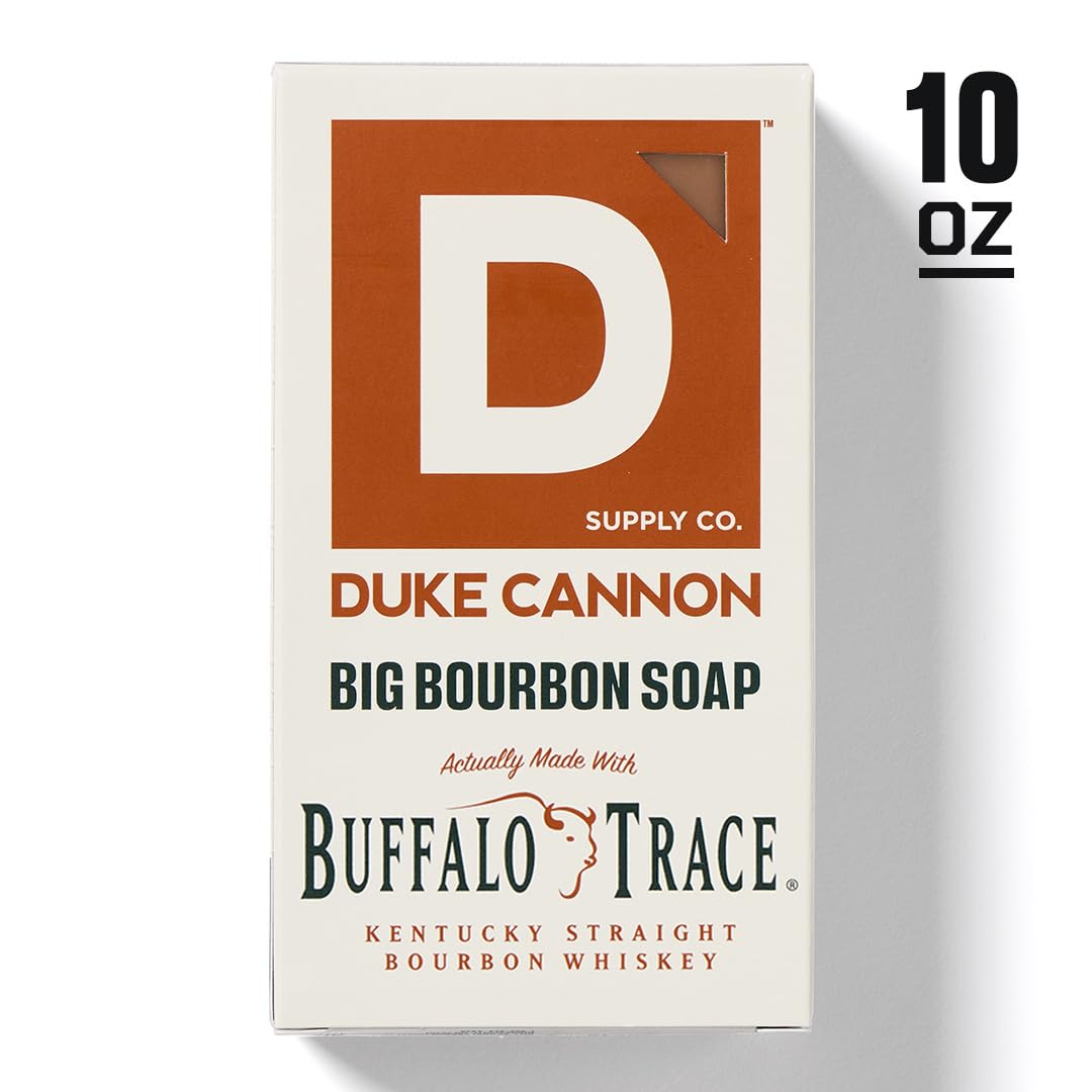 Duke Cannon Bourbon-infused soap adds refined aroma.