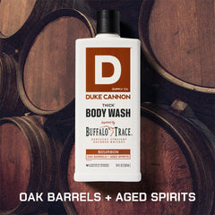 Duke Cannon Bourbon Thick Body Wash mineral-enriched granules offer gentle exfoliation.