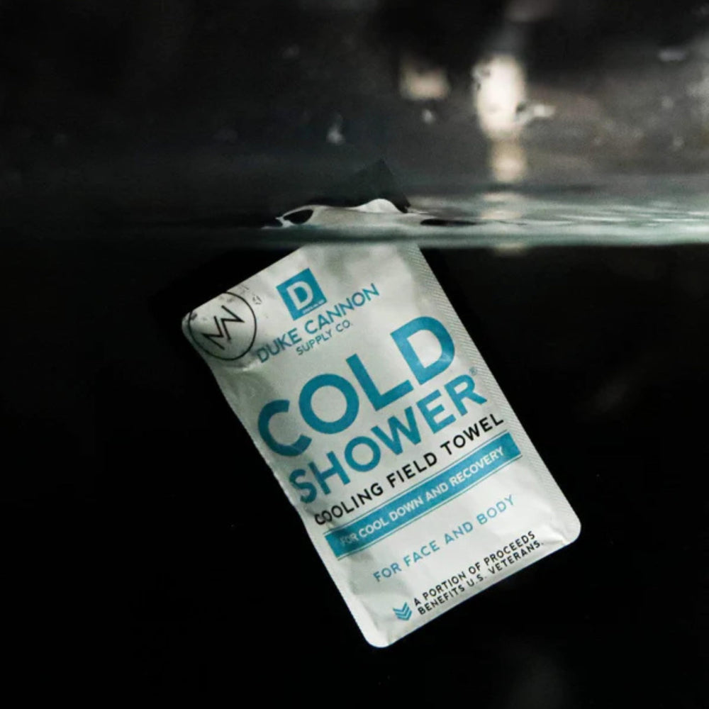 Duke Cannon Cold Shower Towels skin soothing formula with chamomile and aloe