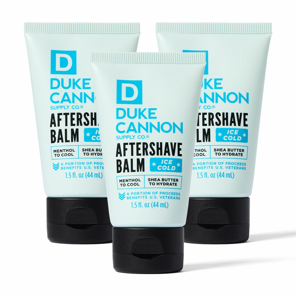 Duke Cannon Cooling After-Shave Balm tube with menthol cooling delivers hydration and soothing relief after shaving.