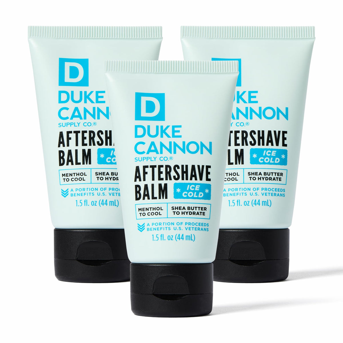 Duke Cannon Cooling After-Shave Balm tube with menthol cooling delivers hydration and soothing relief after shaving.