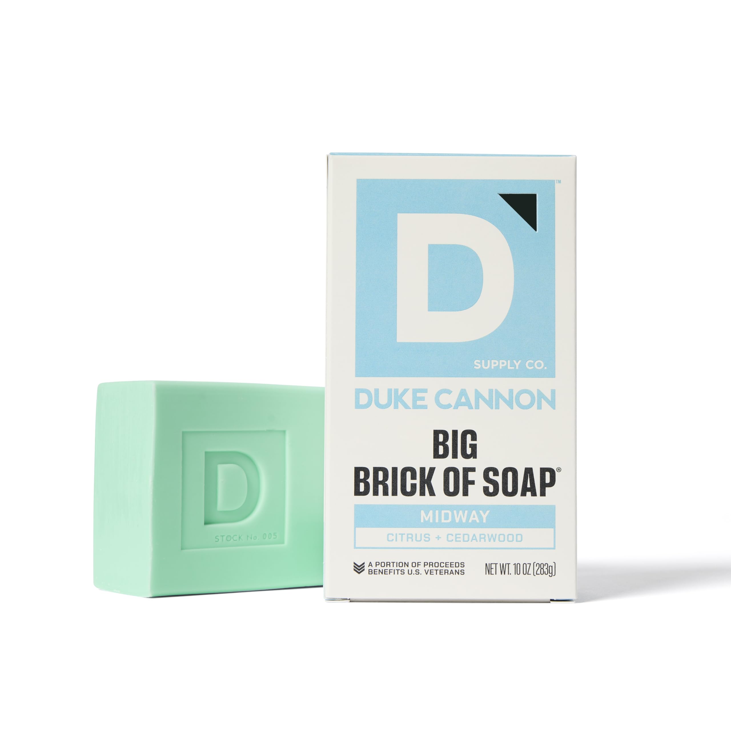 Duke Cannon Exfoliating Texture Soap Bar highlights mineral-rich ingredients for gentle cleansing.
