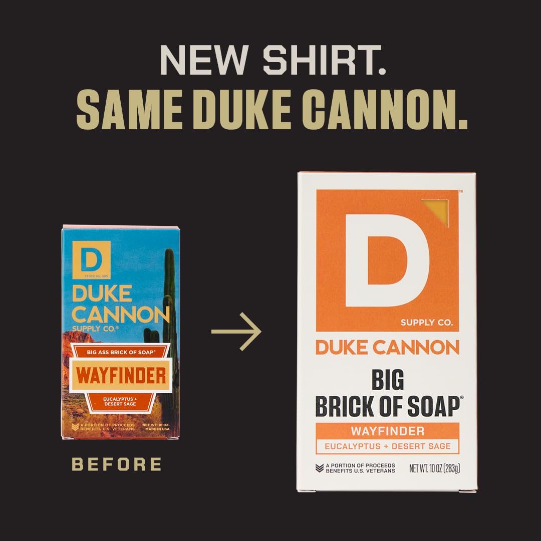 Duke Cannon Cedarwood Soap Bar offering rugged scent and sulfate-free cleansing for all skin types.