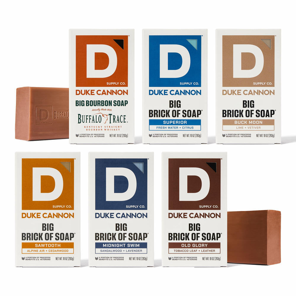 Duke Cannon Extra Large Soap Bundle with sandalwood bar for daily cleansing and a fresh masculine scent.