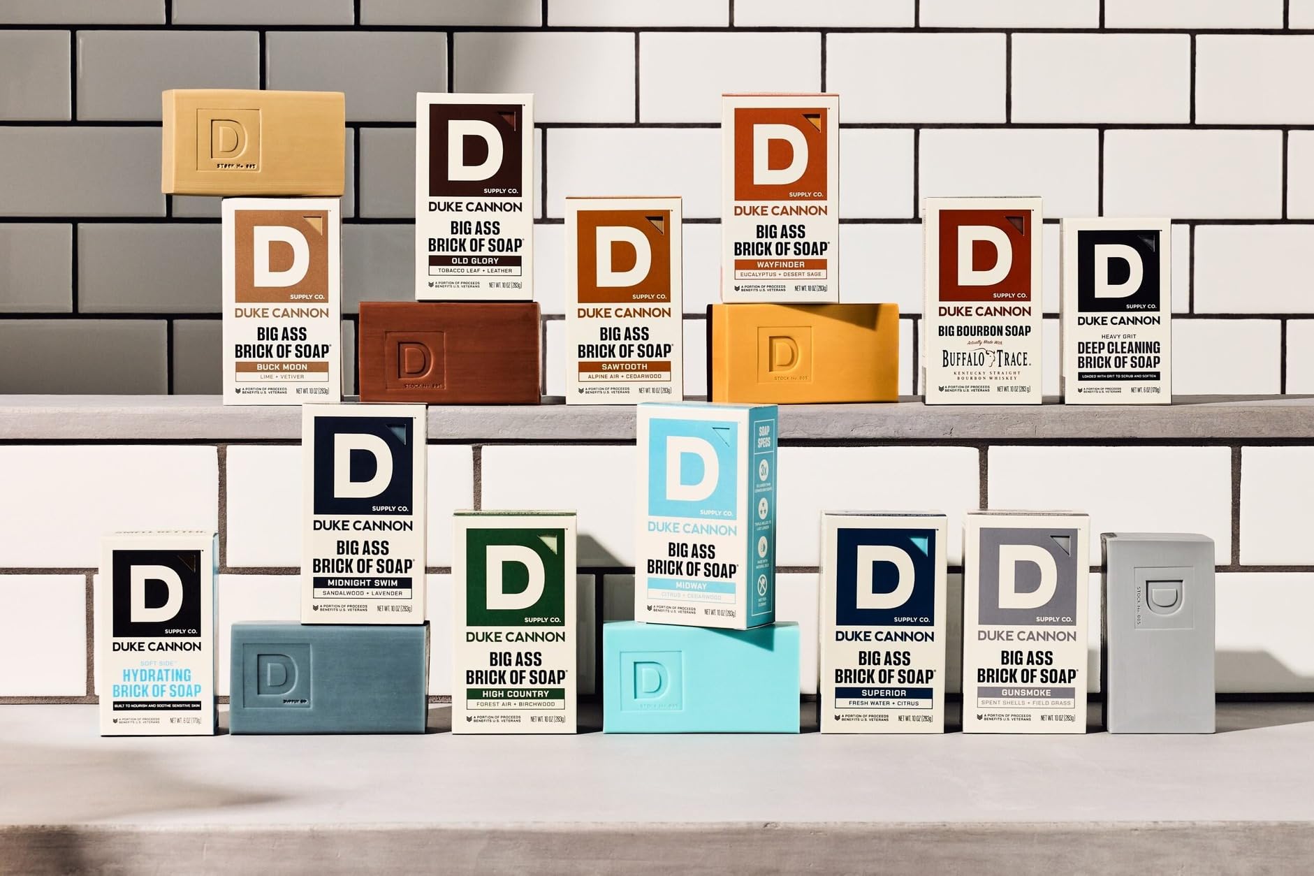 Duke Cannon Extra Large Soap Bundle with hand demonstration of easy lather and regular use.