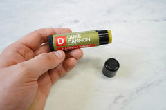 Duke Cannon Fresh Mint lip flavor delivering cooling relief.