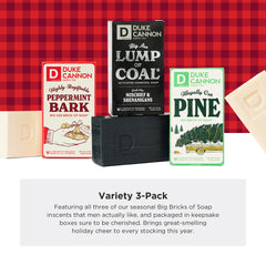 Duke Cannon Frothy the Beer Man soap bar with warm sandalwood for fireside moments.