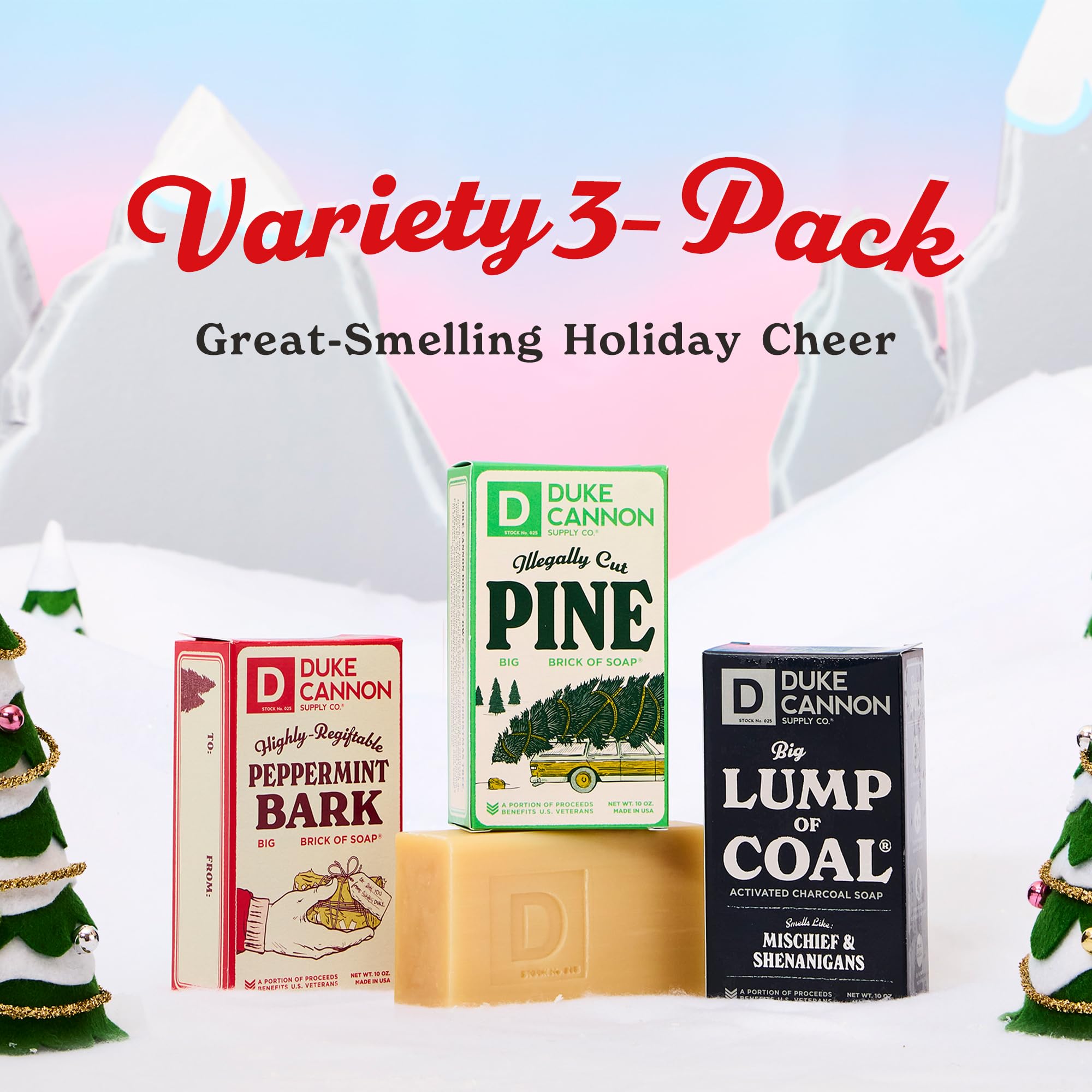 Duke Cannon Illegally Cut Pine soap bar with fresh pine aroma for outdoor grooming.