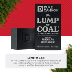 Duke Cannon Lump of Coal soap paraben-free and proudly USA-made.