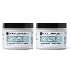 Duke Cannon News Anchor Forming Cream bottle front for camera-ready hold with matte finish