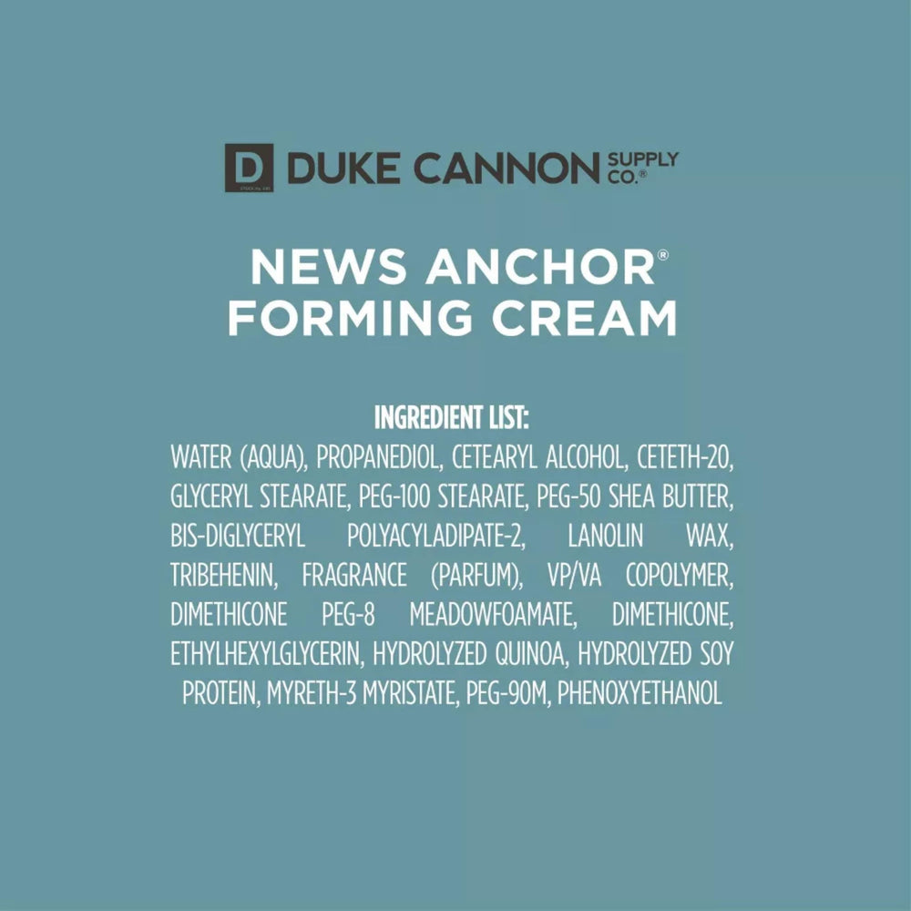 Duke Cannon News Anchor Forming Cream orange blossom sandalwood scent for a fresh aroma