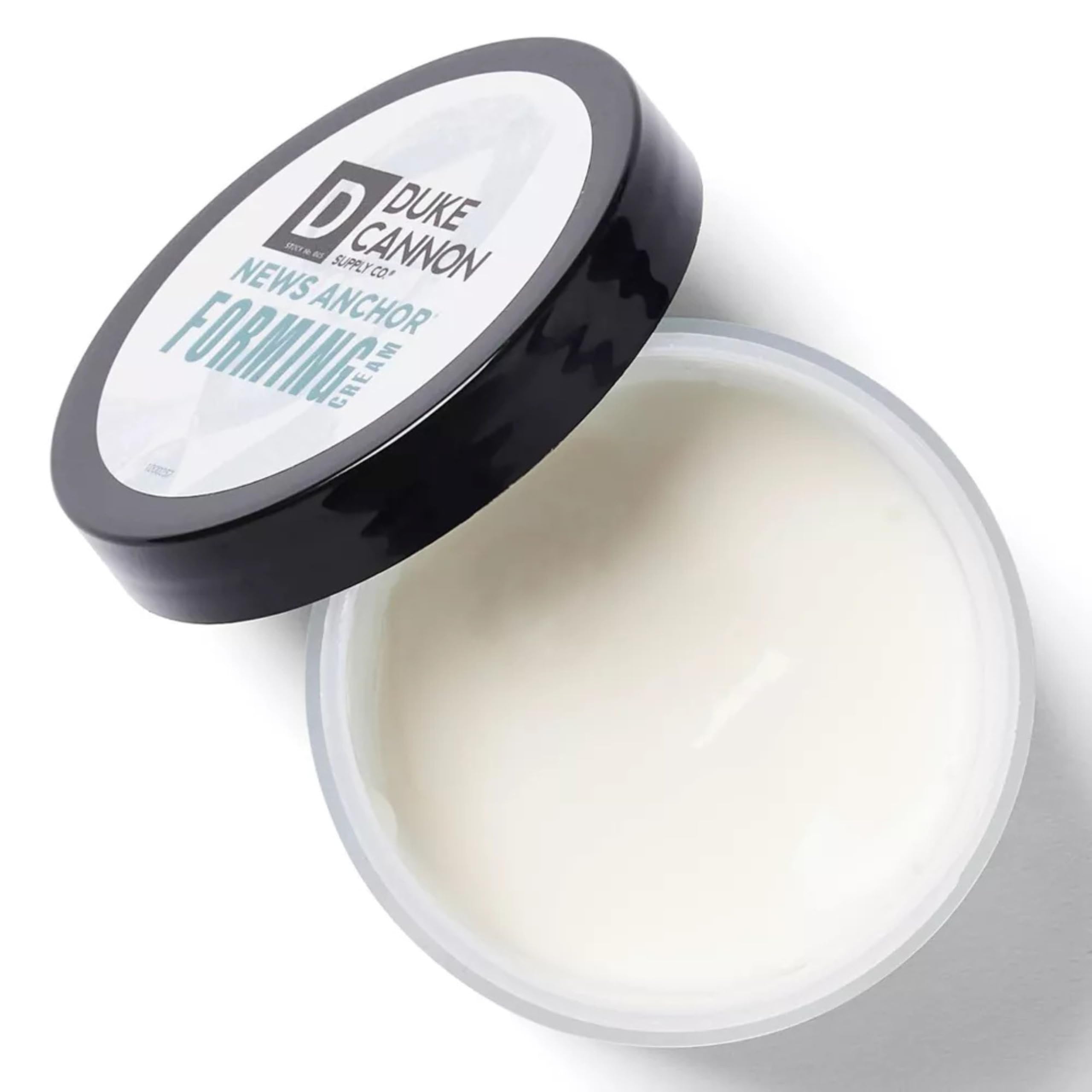 Duke Cannon News Anchor Forming Cream highlighting lanolin wax for better manageability